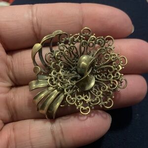 Vintage Brass Filigree Brooch